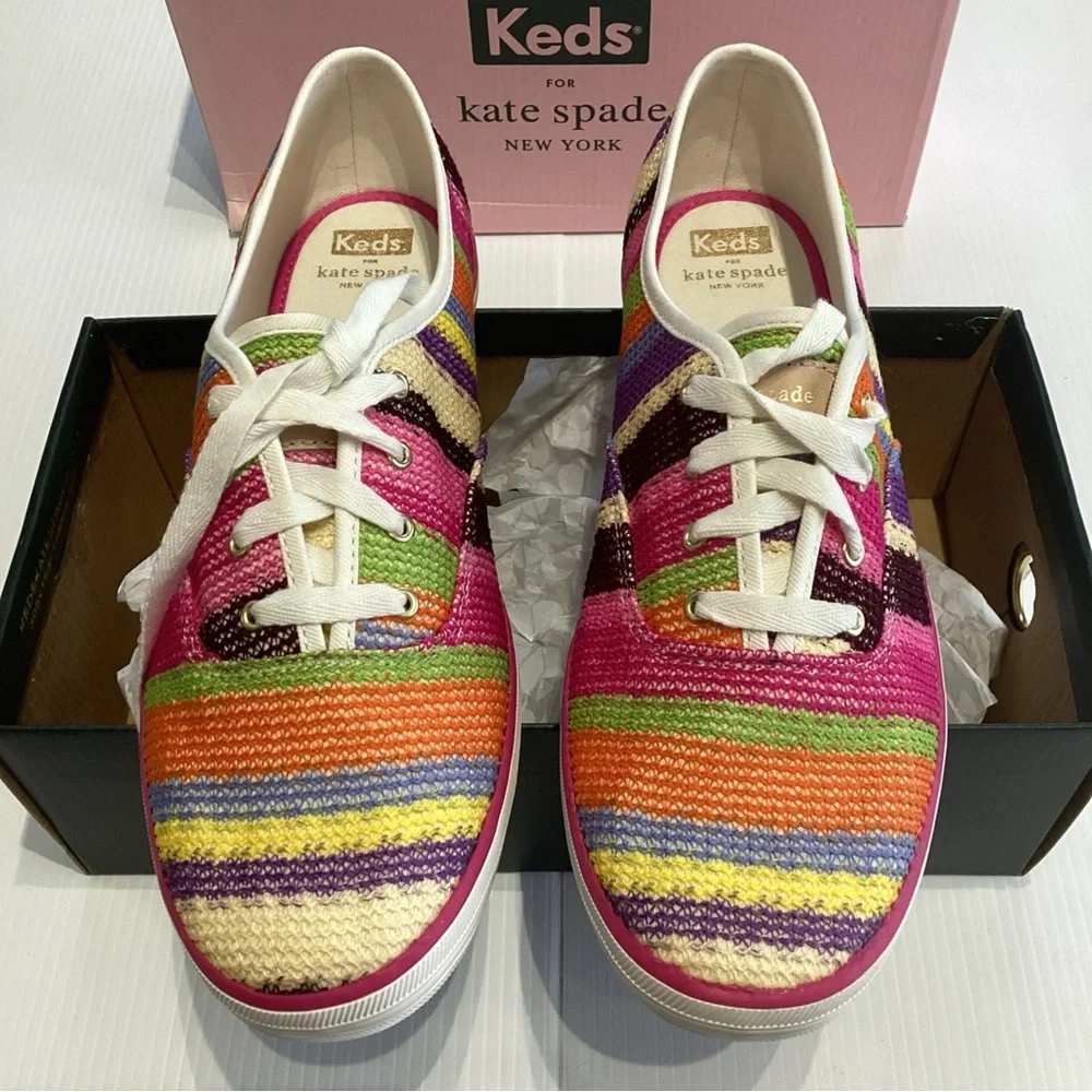 Keds x Kate Spade Double Decker Crochet Slip-On Shoes, Size 11 - Picture 2 of 9